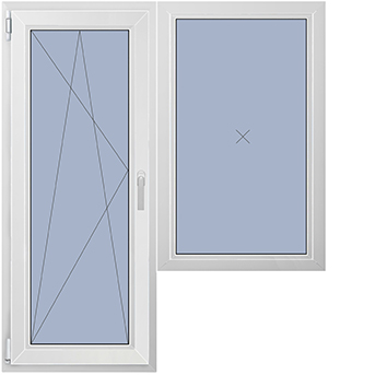 Балконный блок с глухим окном и поворотно-откидной дверной стоворкой в доме П-3